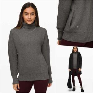 Lululemon Relaxed Turtleneck Sweater Grey 10 NWOT